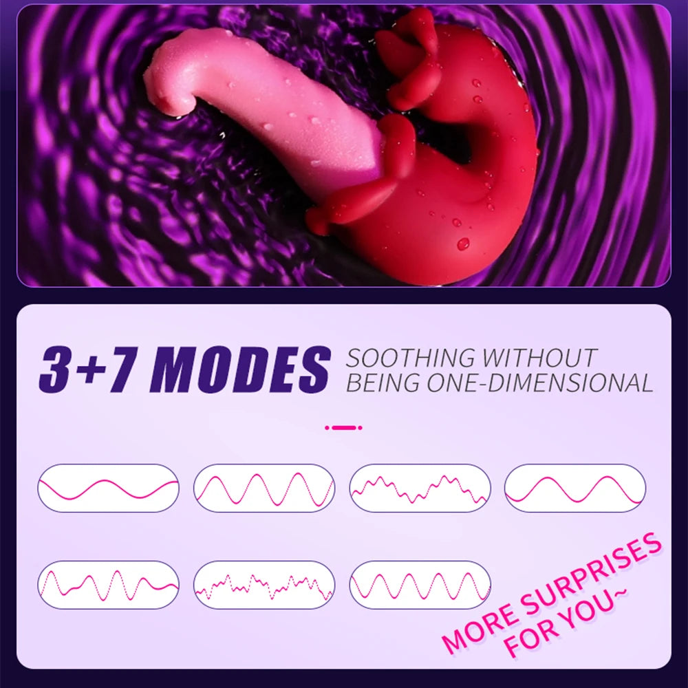 Langue de masturbation vibrante 3 en 1