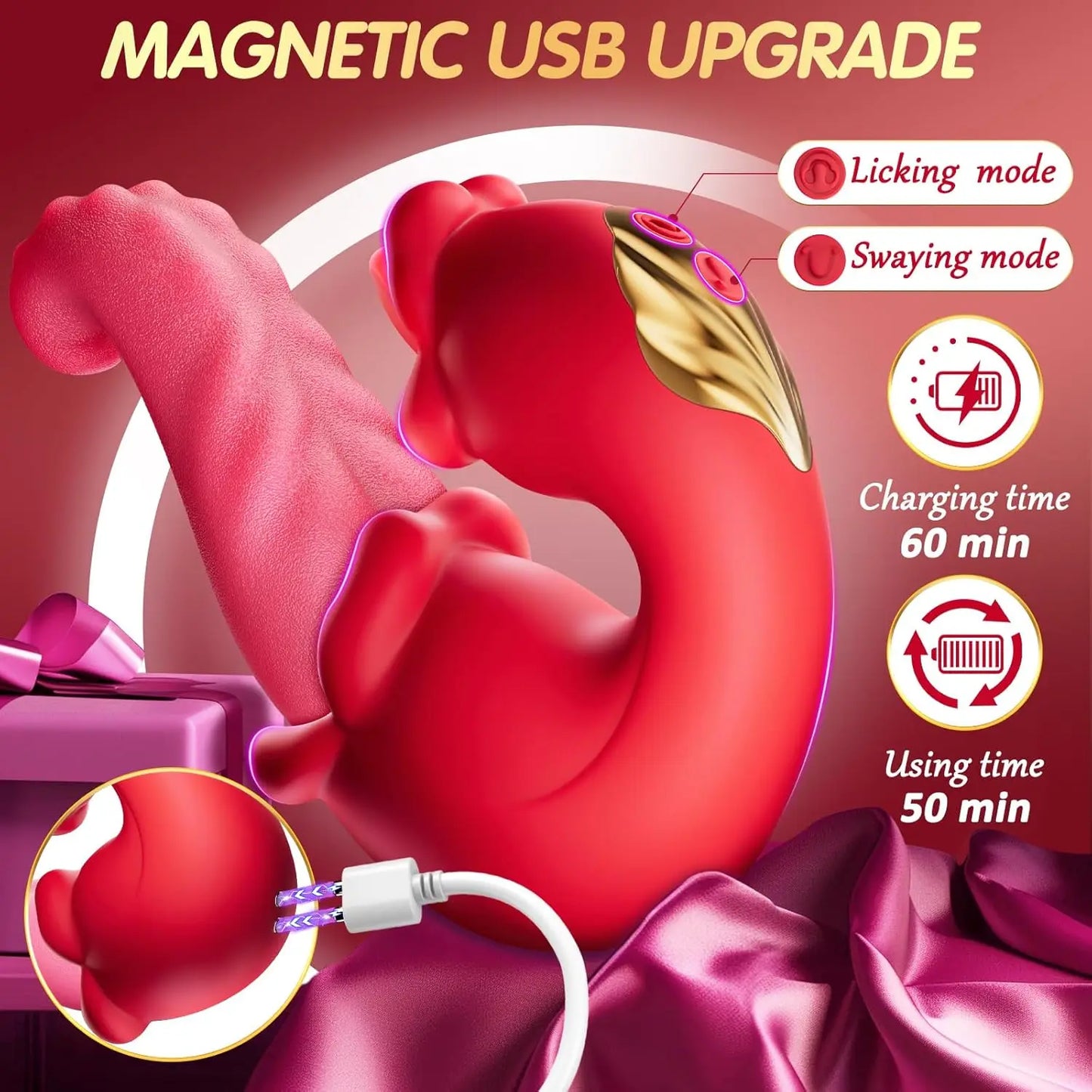 Langue de masturbation vibrante 3 en 1